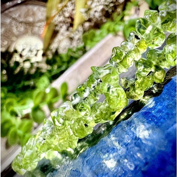 Vintage Peridot gemstones wrap style solid 925 sterling silver Choker Necklace - Picture 6 of 12